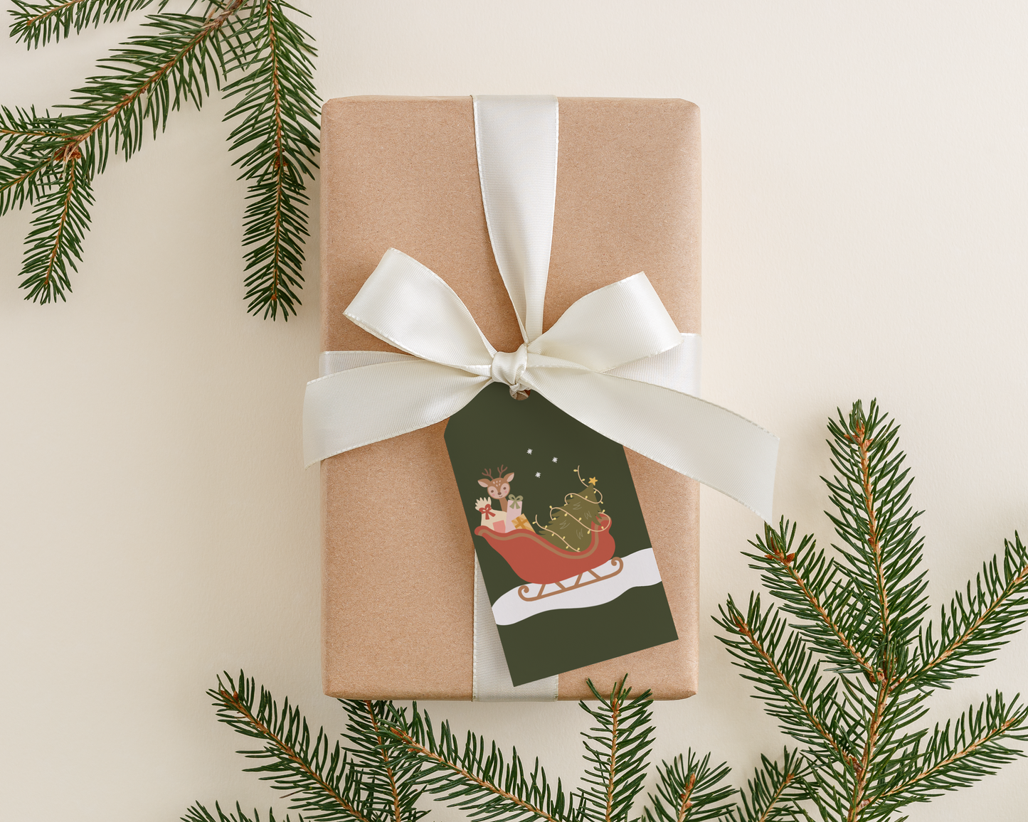 Santa's Sleigh Gift Tag