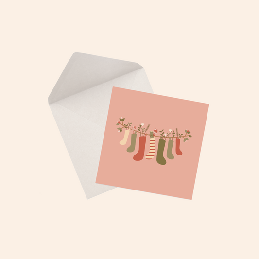 Hanging Stockings Greeting Card