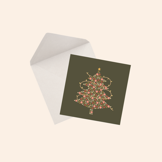 Mosaic Christmas Tree Greeting Card