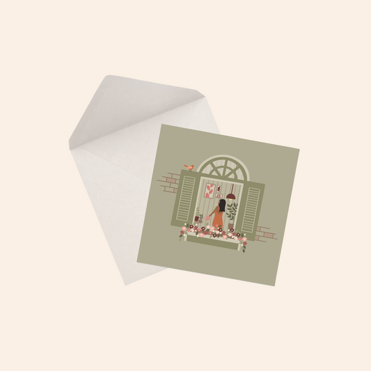 Floral Terrace Greeting Card