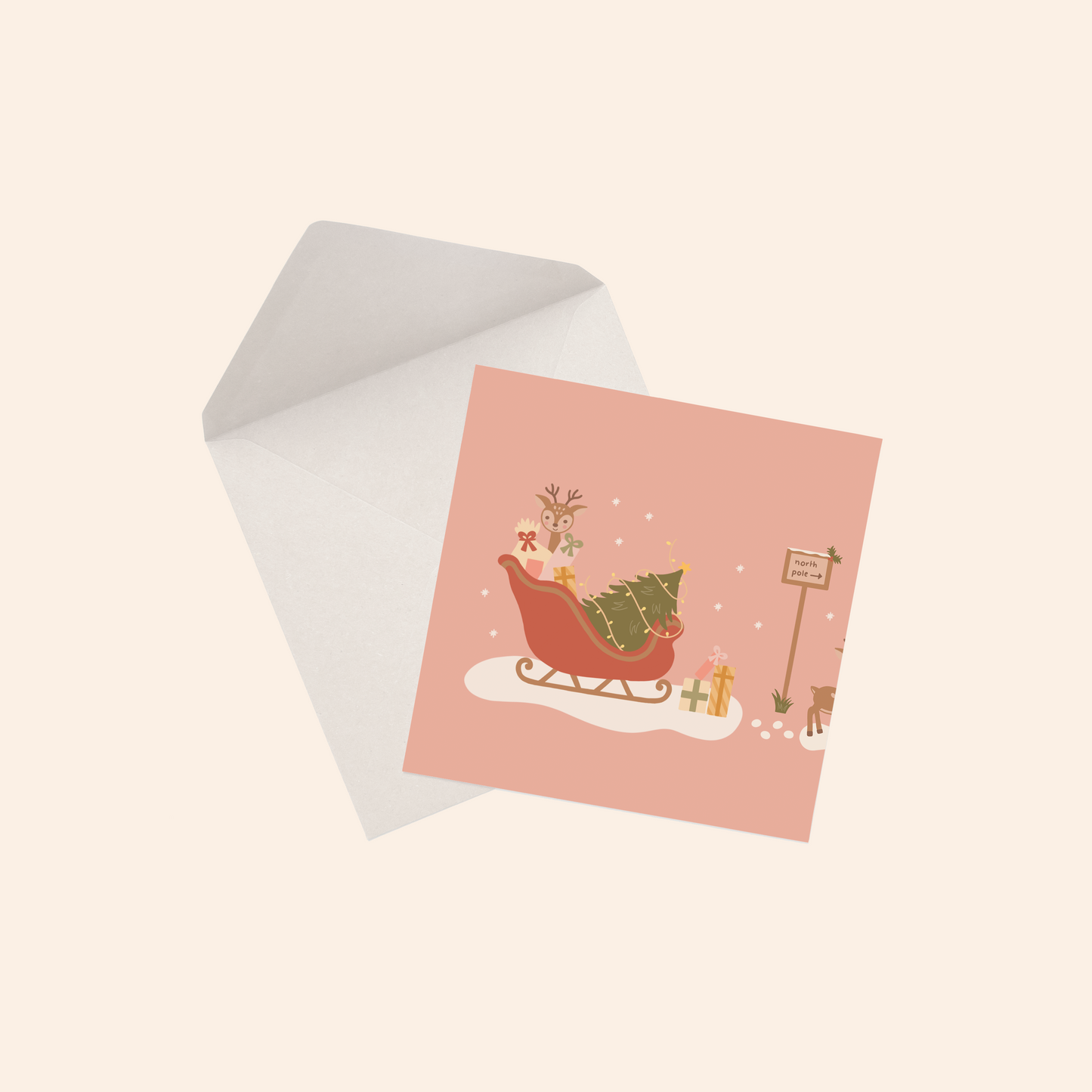 Santa's Sleigh Greeting Card